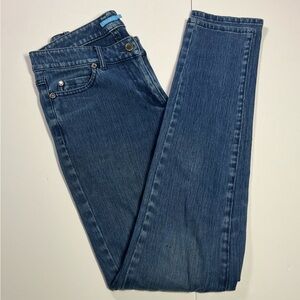 J.McLaughlin Women 0 Blue Wash Slim Straight Skinny Jeans Cotton Stretch Denim